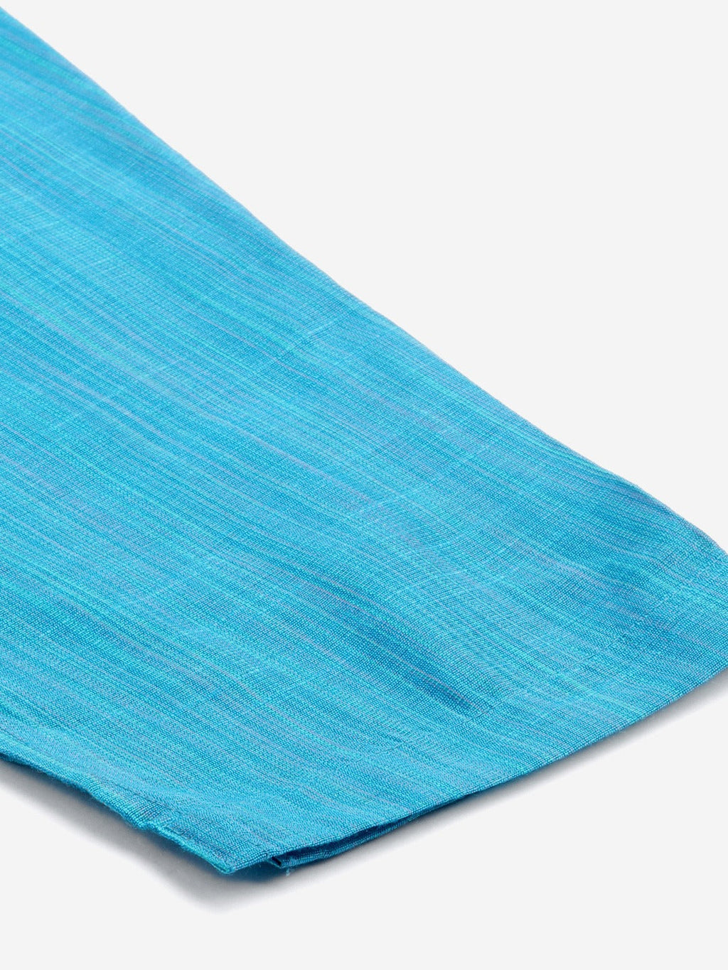 Jompers Women Blue & Green Self-Striped Kurta with Trousers & Printed Art Silk Dupatta