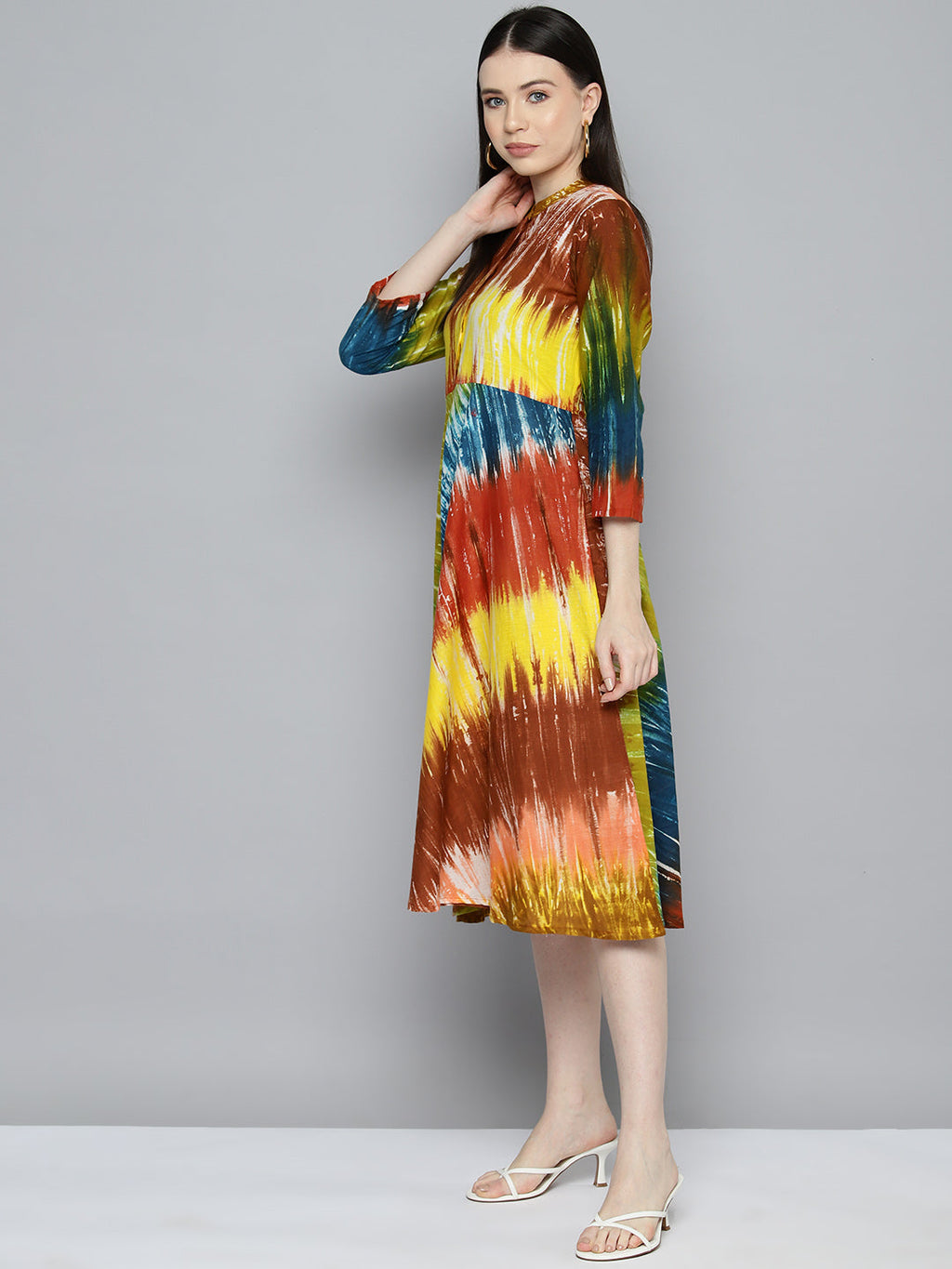 Jompers Women's Ombre effect flared dress - Orange