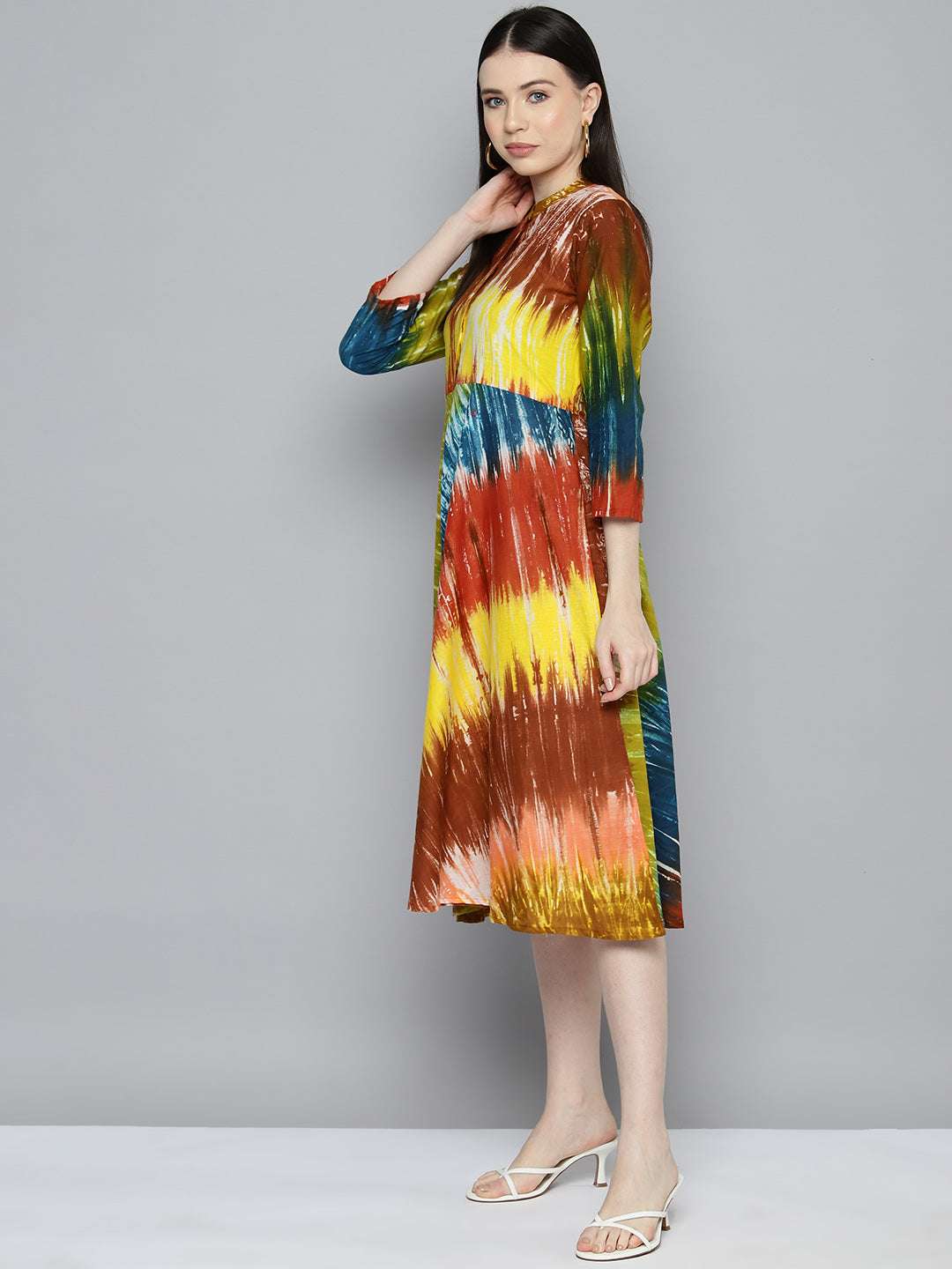 Jompers Women's Ombre effect flared dress - Orange