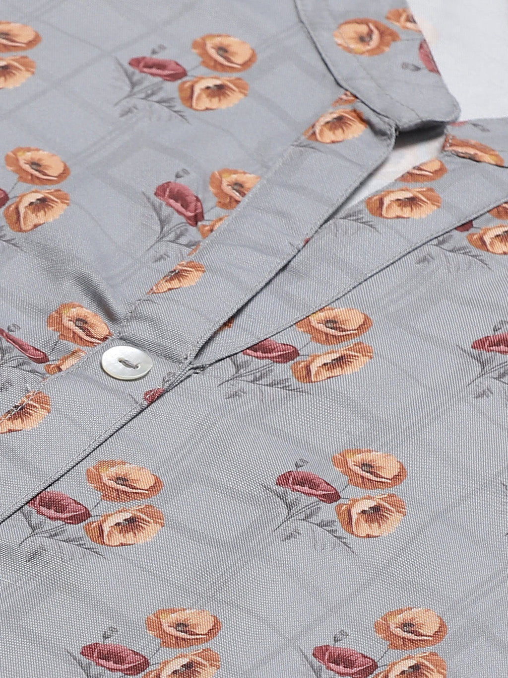 Jompers Women Grey & Beige Floral Printed Kurta with Palazzos