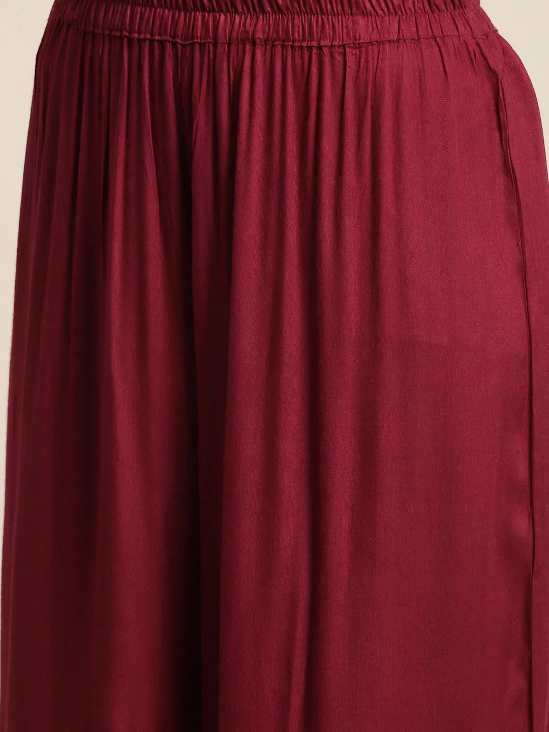 Jompers Women's Maroon Embroidered Kurta with Sharara