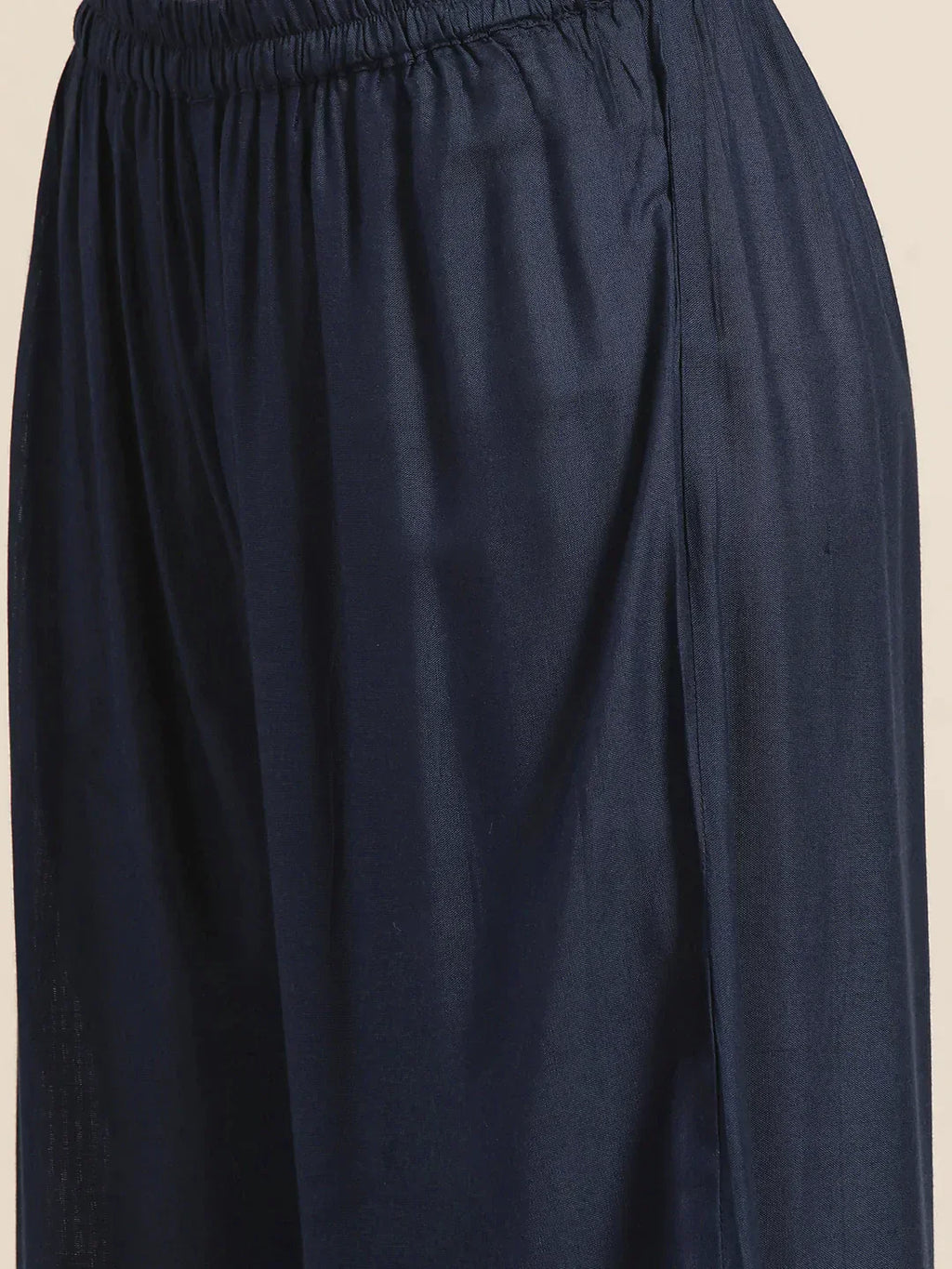 Jompers Women's Navy Embroidered Kurta with Sharara - Navy Blue