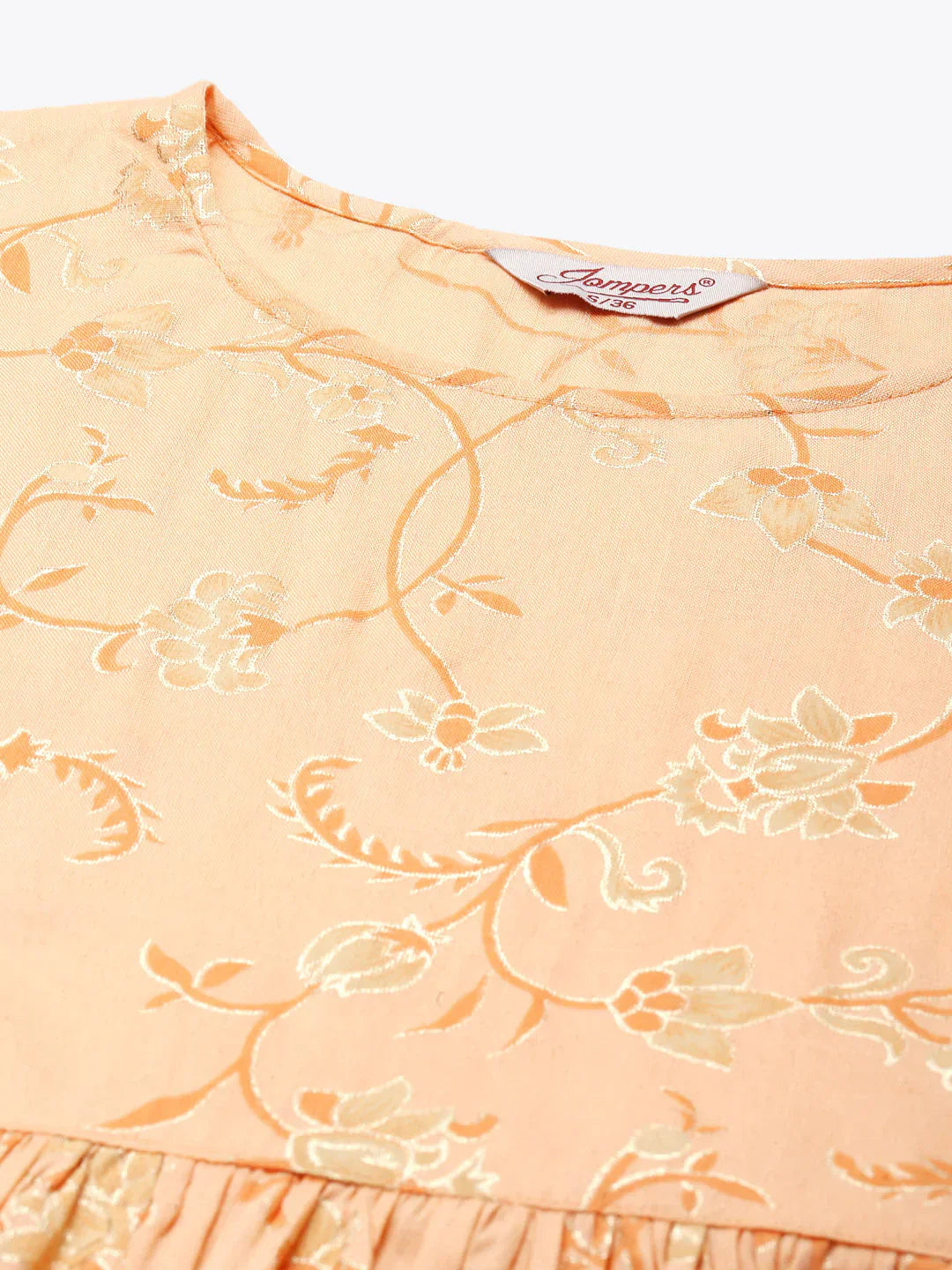 Jompers Women's Orange Kurta with Sharara & Dupatta - Orange