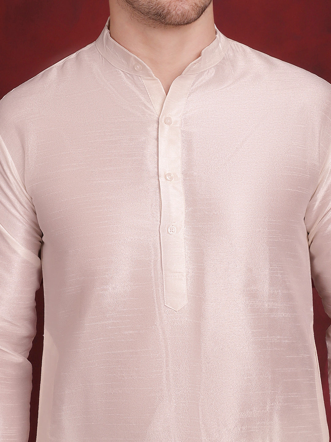 Jompers Men's White Woven Design Nehru Jacket With Kurta Pyjama Set - White