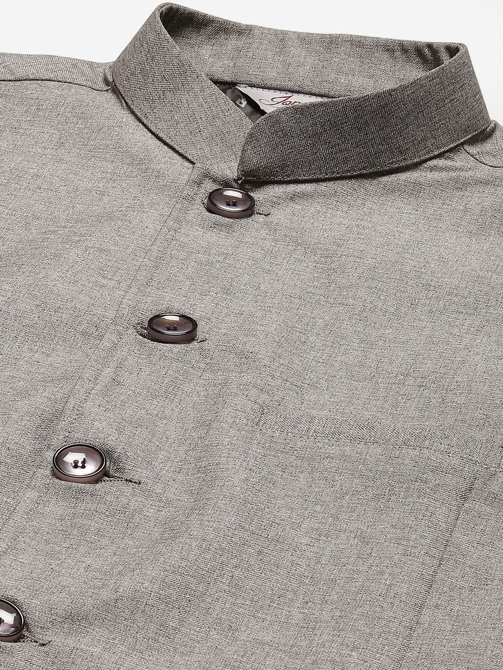 Jompers Men's Kurta Pyjama With Grey Solid Nehru Jacket
