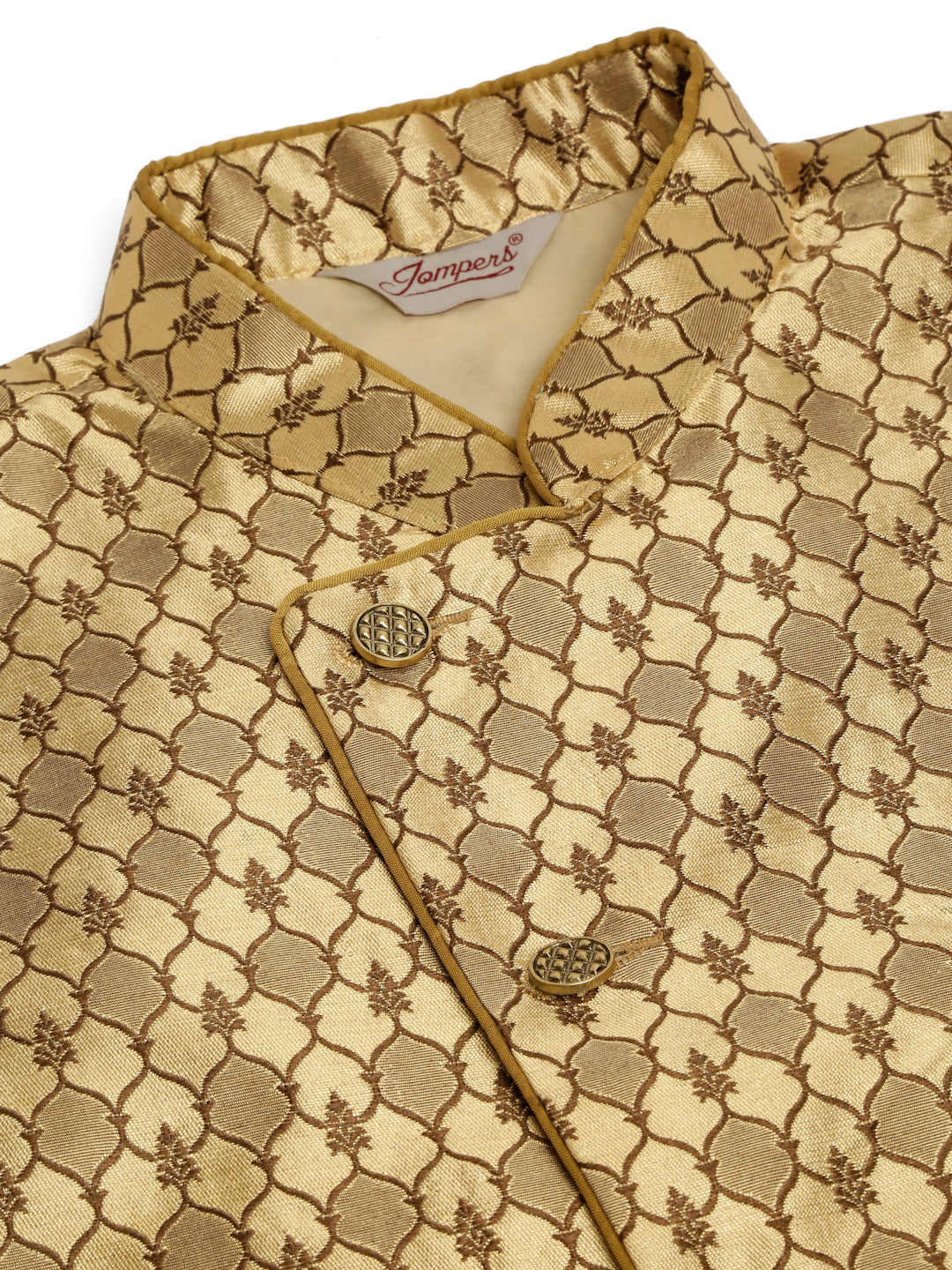 Jompers Men's Solid Kurta Pyjama With Nehru Jacket - DGolden