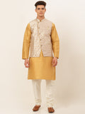 Jompers Men's Solid Kurta Pyjama With Nehru Jacket - DSilver