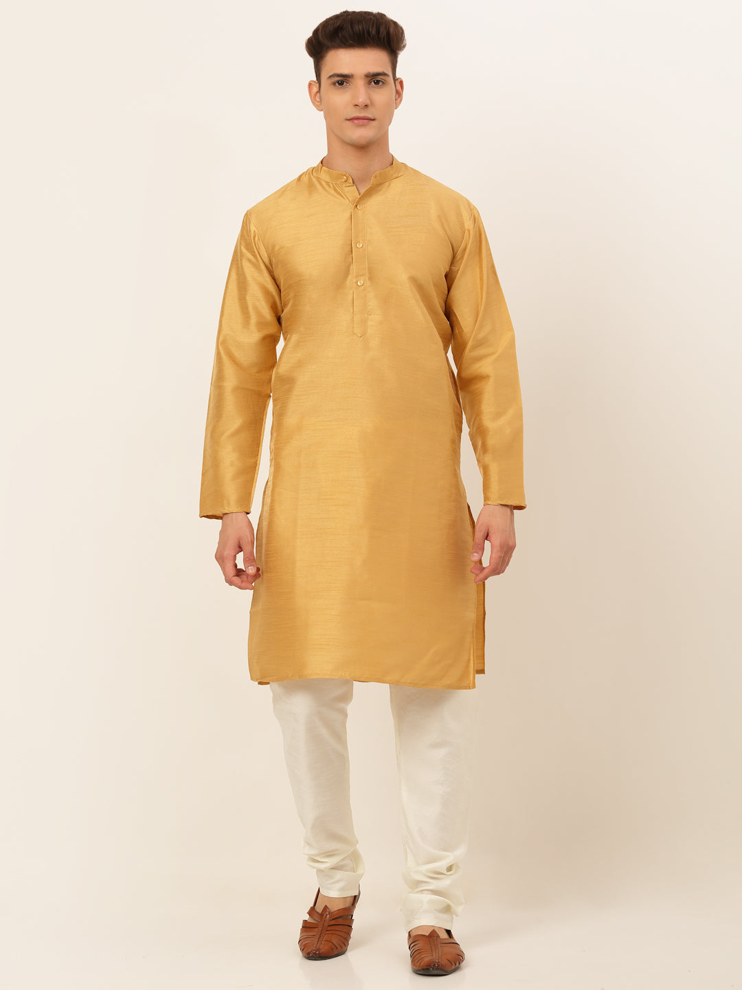 Jompers Men's Solid Kurta Pyjama With Nehru Jacket - DSilver