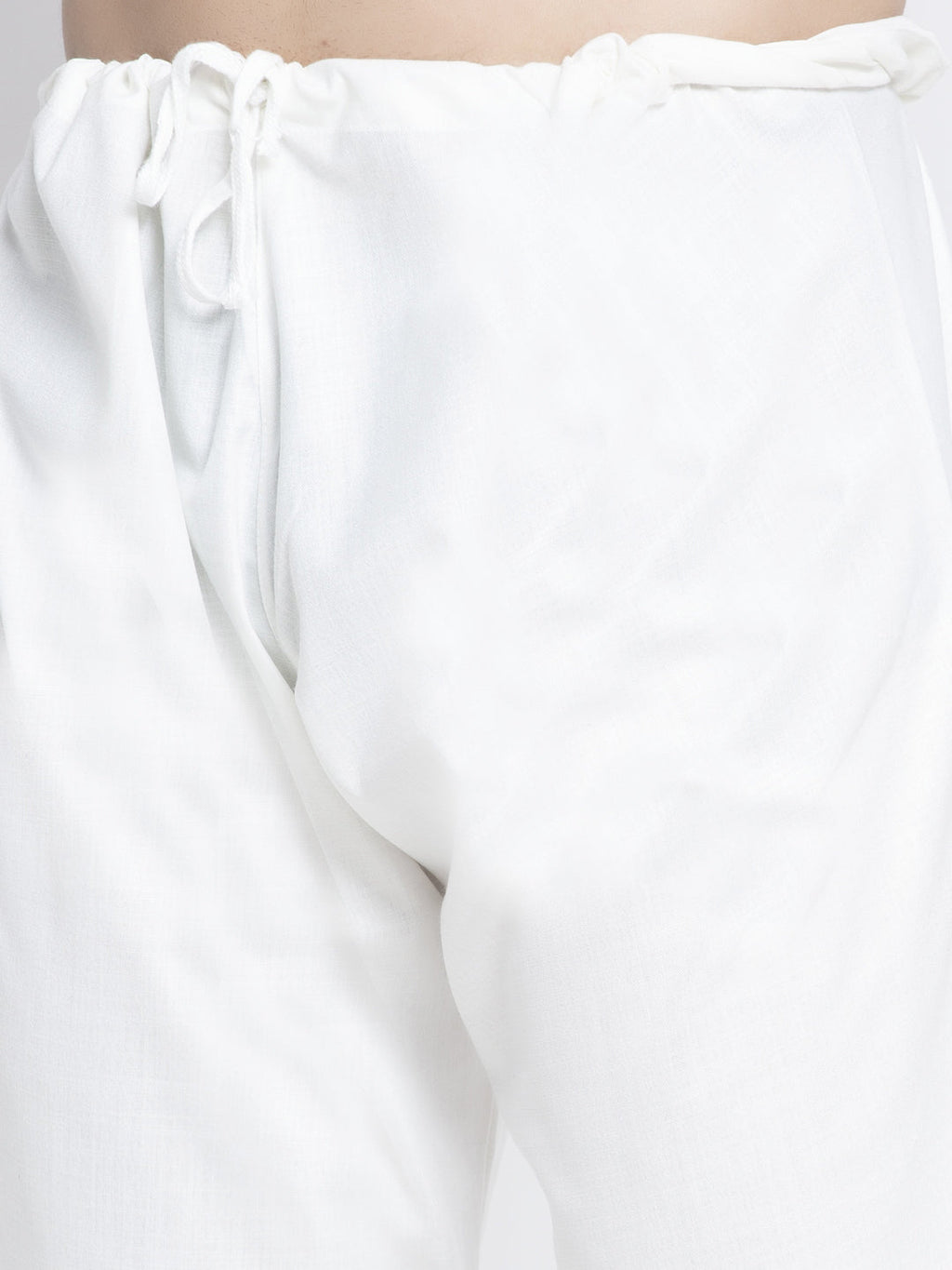Jompers Men's Solid White Cotton Kurta Payjama with Solid Grey Waistcoat (Grey)