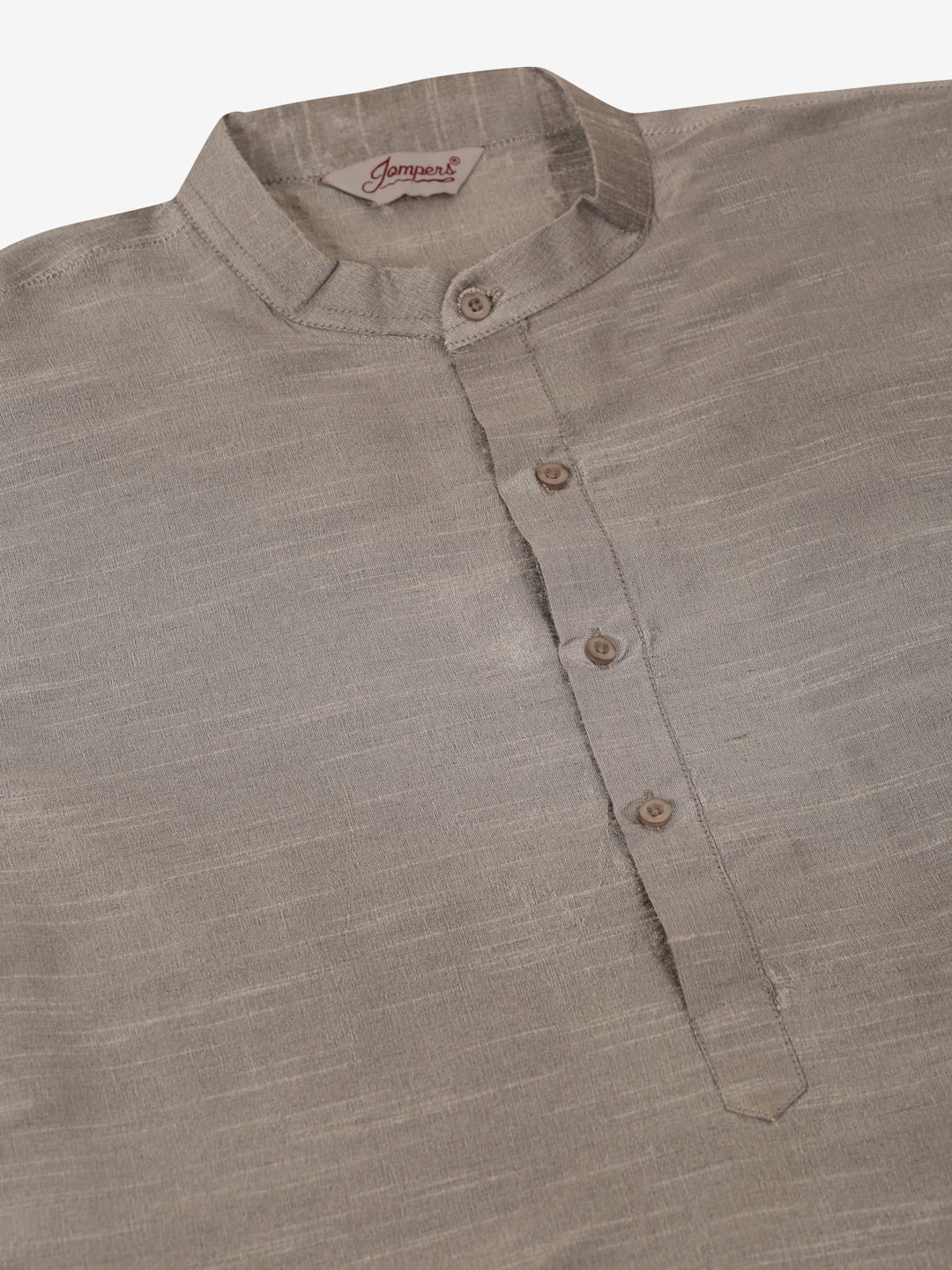 Jompers Men's Woven Design Nehru Jacket and Kurta Pyjama Set - Beige