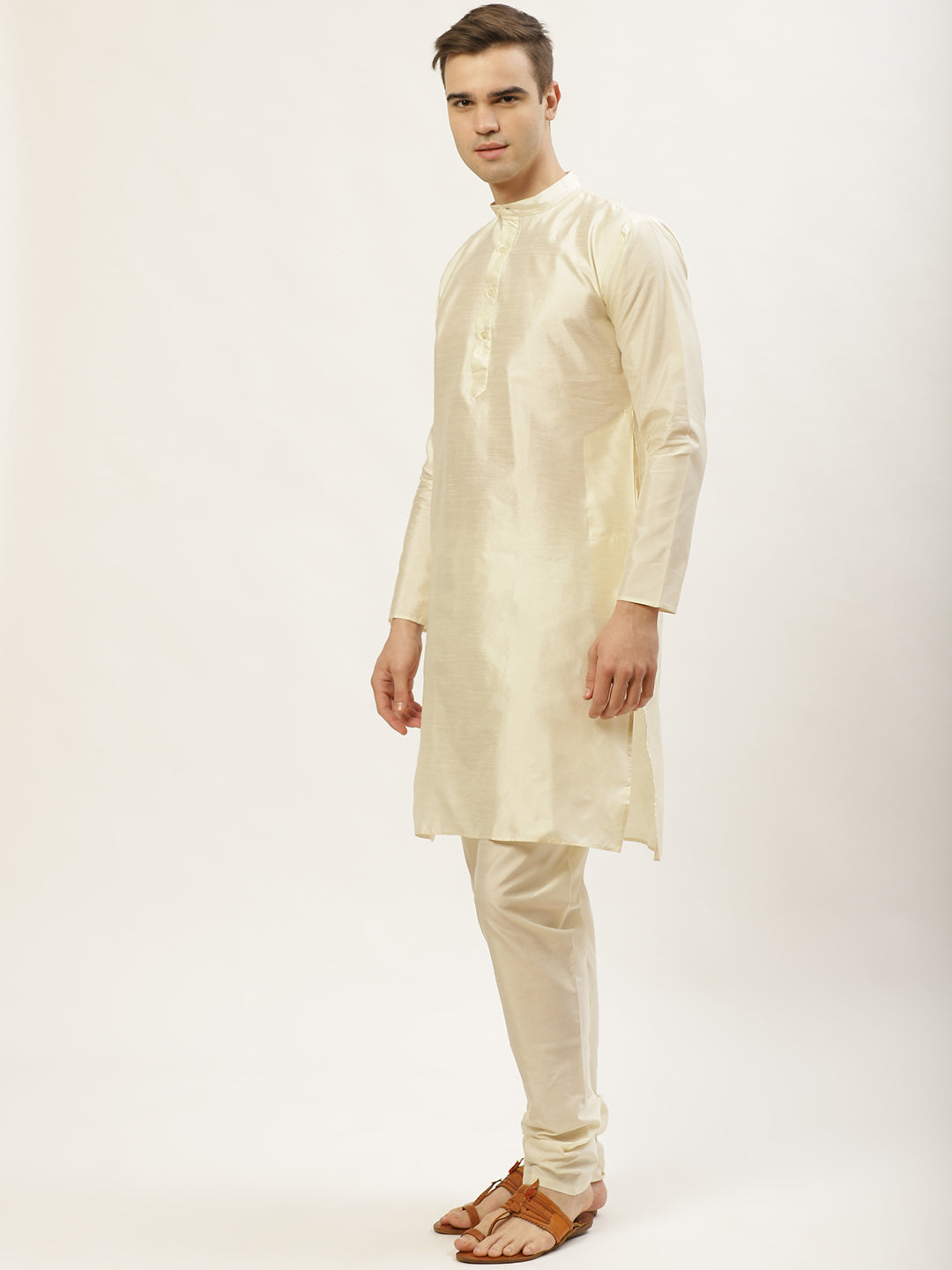 Jompers Men's Embroidered Nehru Jacket & Kurta Pyjama ( Grey )