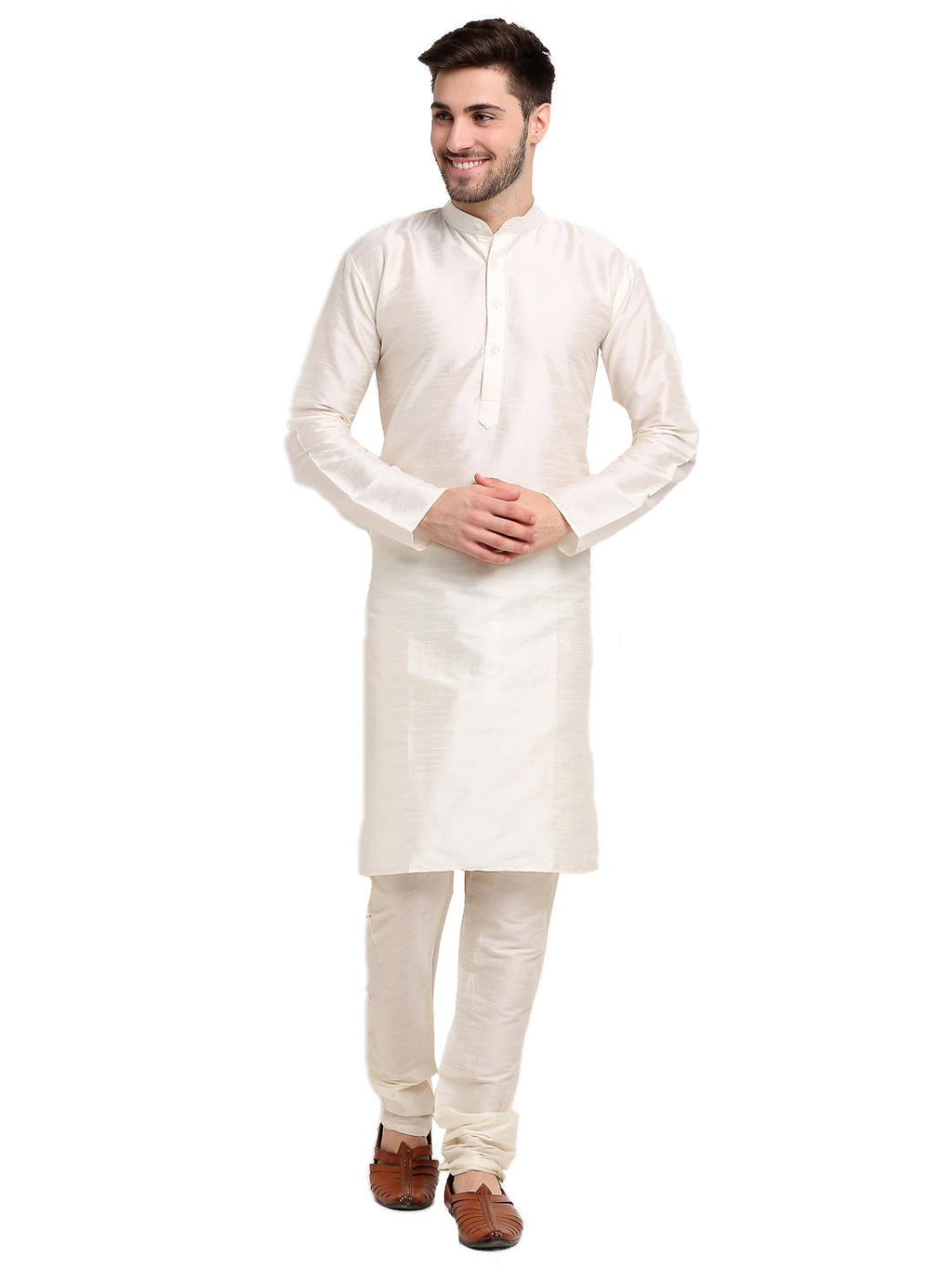 Jompers Men's Embroidered Nehru Jacket & Kurta Pyjama ( Mustard )