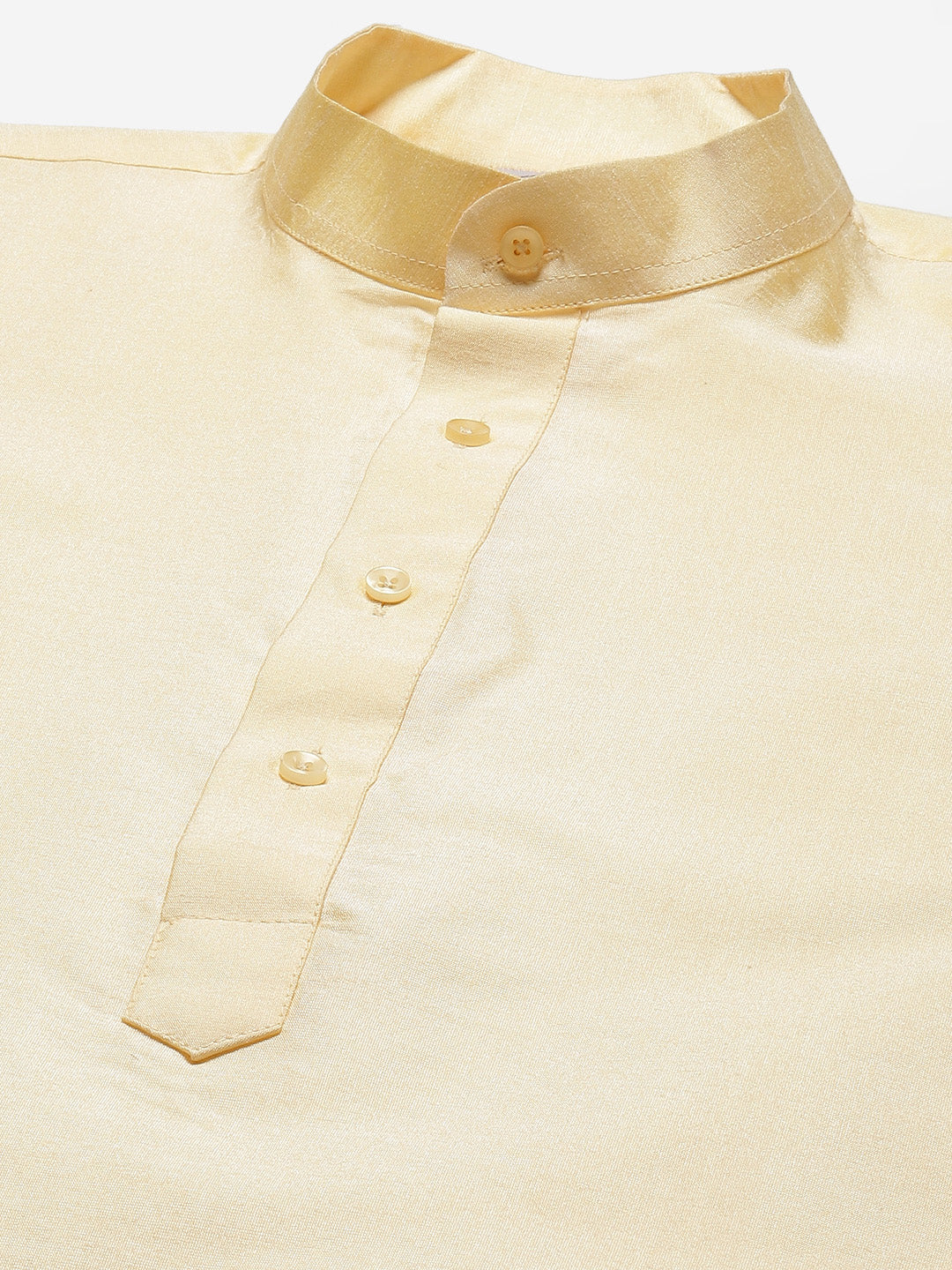 Jompers Men's Solid Kurta Pyjama With Floral Mustard Printed Nehru Jacket