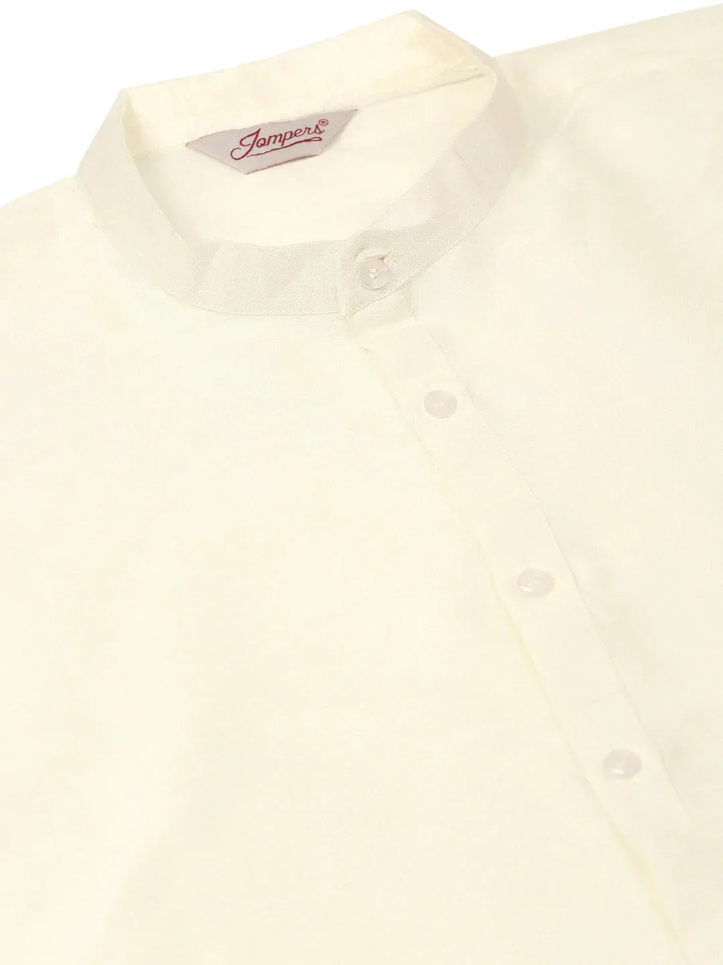 Jompers Men's Solid Kurta Pyjama With Grey Floral Embroidered Nehru Jacket