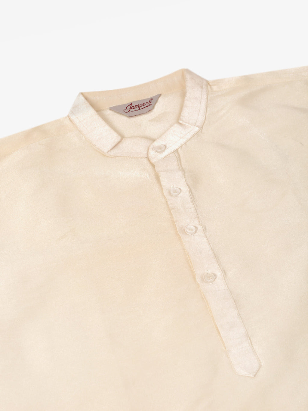 Jompers Men's Solid Dupion Silk Kurta Pyjama With Embroidered Nehru Jacket - Golden