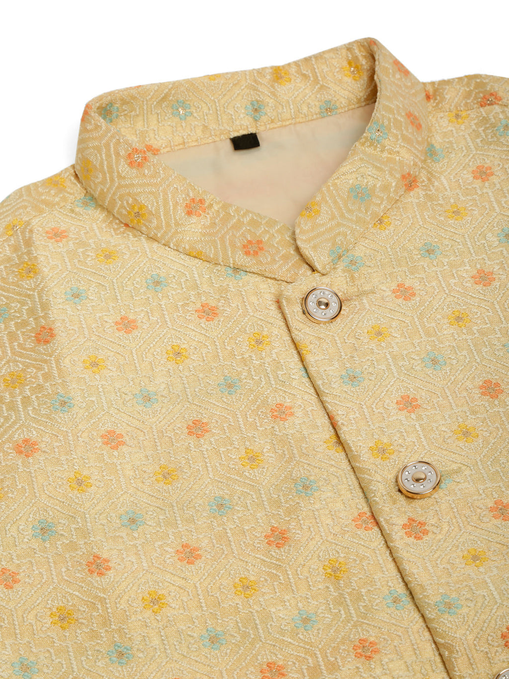 Jompers Men's Solid Kurta Pyjama With Nehru Jacket - Yellow
