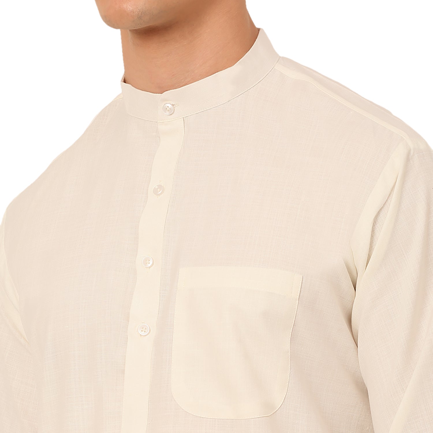 Jompers Men's White Cotton Blend Kurta with Pyjamas & Embroidered Nehru Jacket