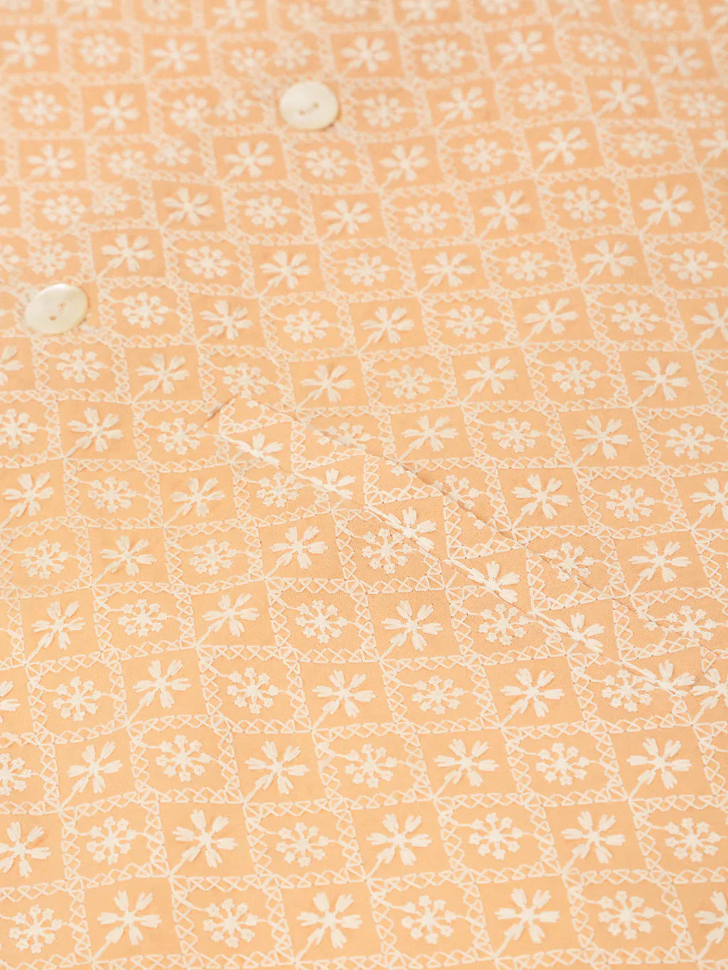 Jompers Men's White Cotton Blend Kurta with Pyjamas & Orange Embroidered Nehru Jacket
