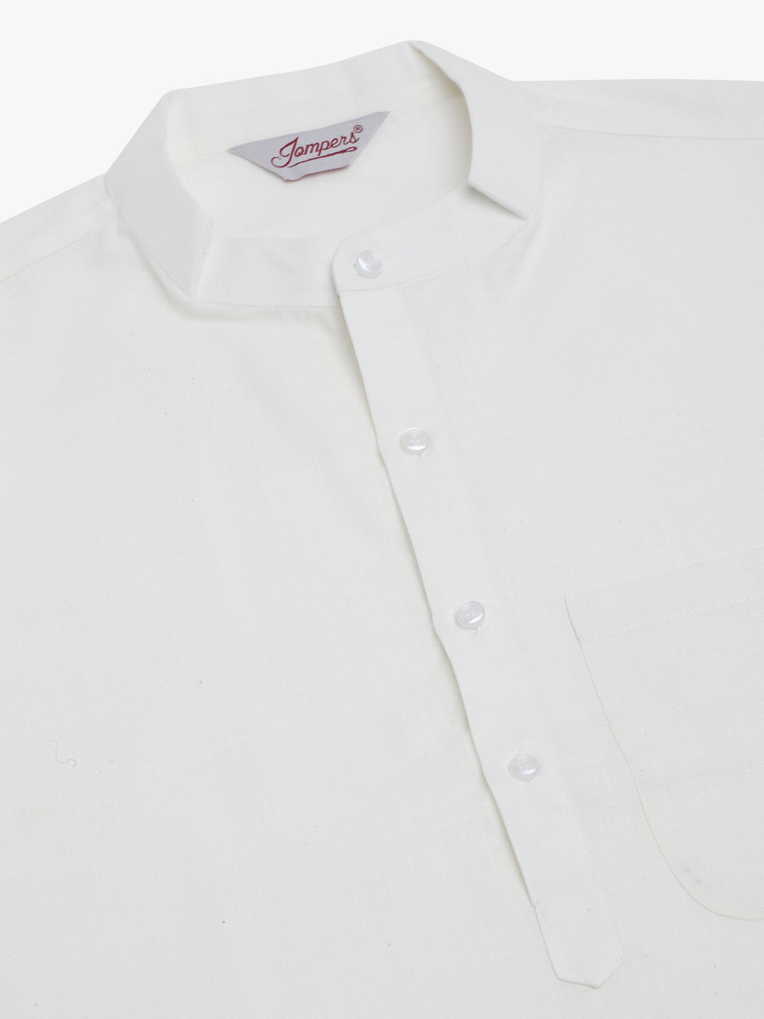 Jompers Men's Solid Kurta Pyjama With Nehru Jacket - Beige