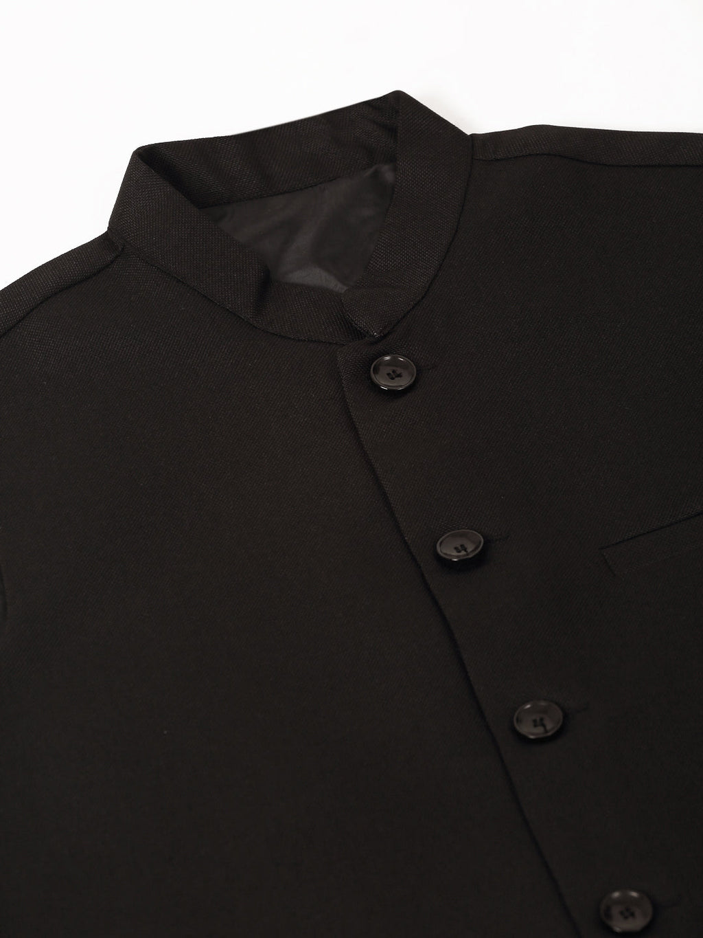 Jompers Men's Solid Kurta Pyjama With Nehru Jacket - Black