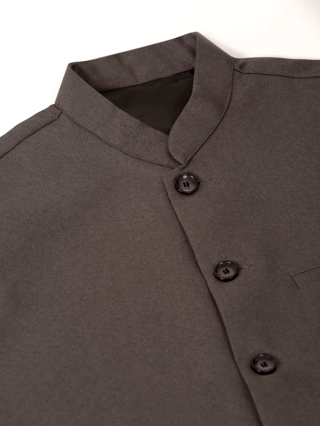 Jompers Men's Solid Kurta Pyjama With Nehru Jacket - Charcoal