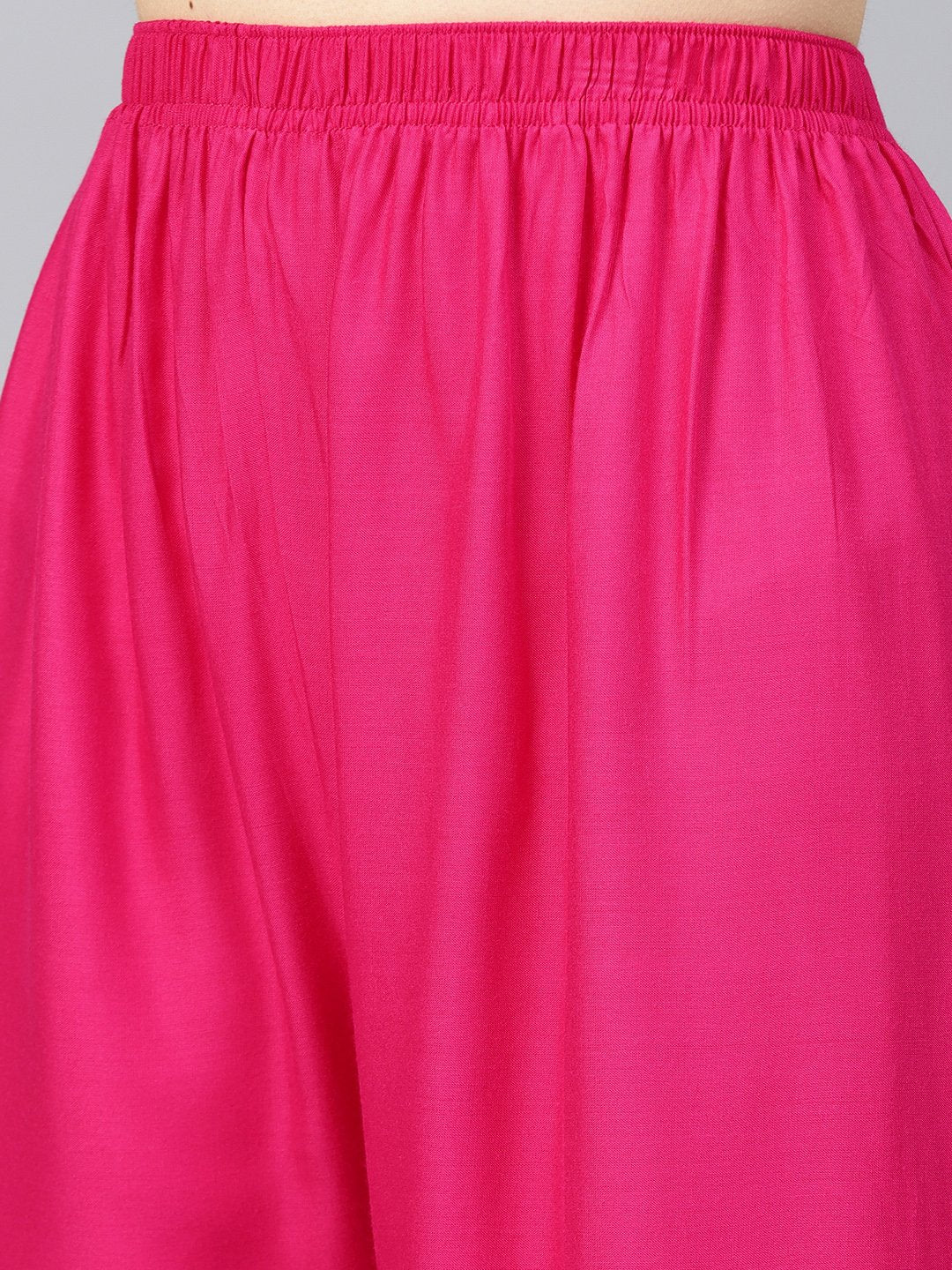 Jompers Women Pink Solid Straight Palazzos