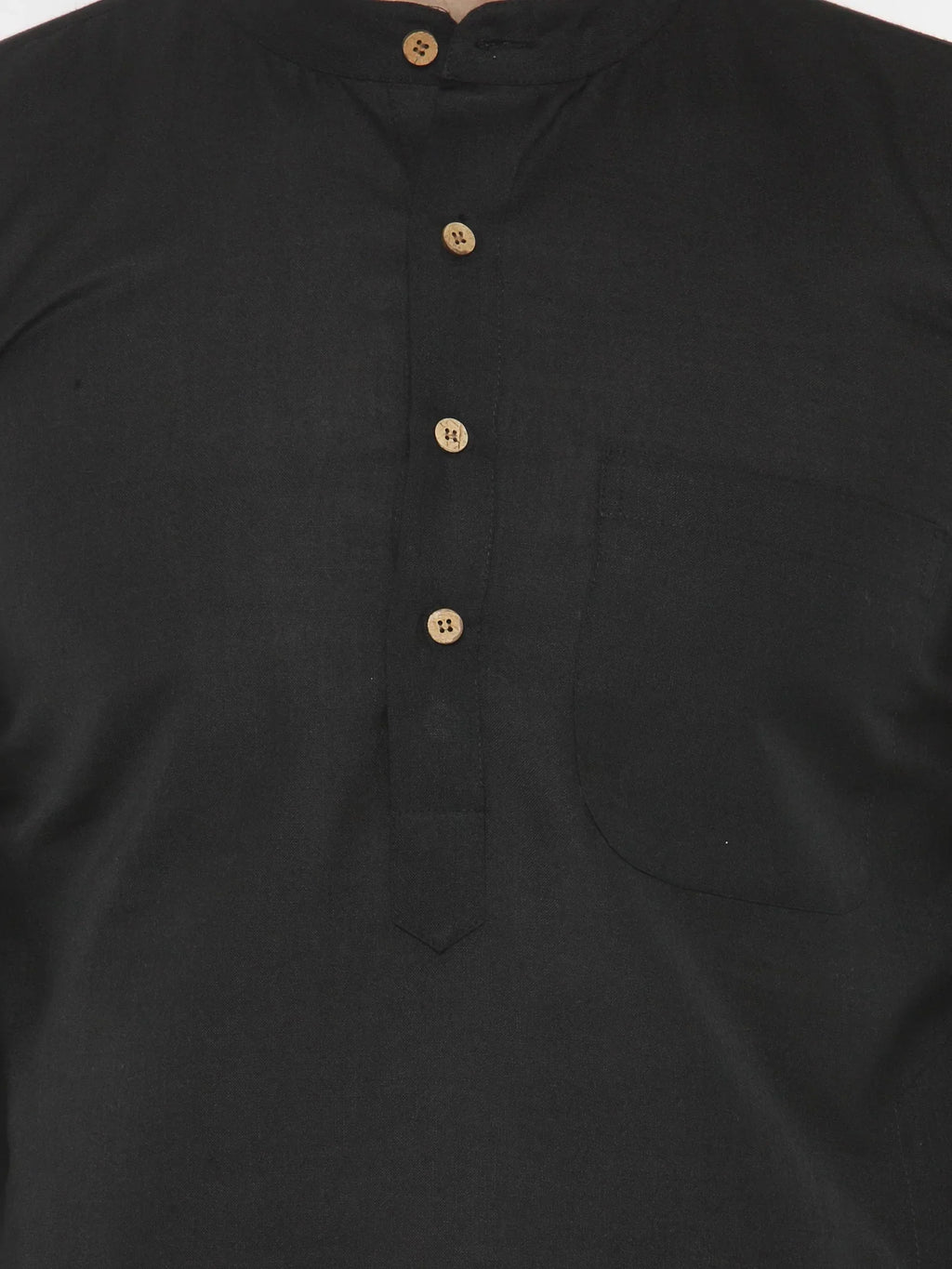 Jompers Men's Black & White Solid Kurta with Churidar