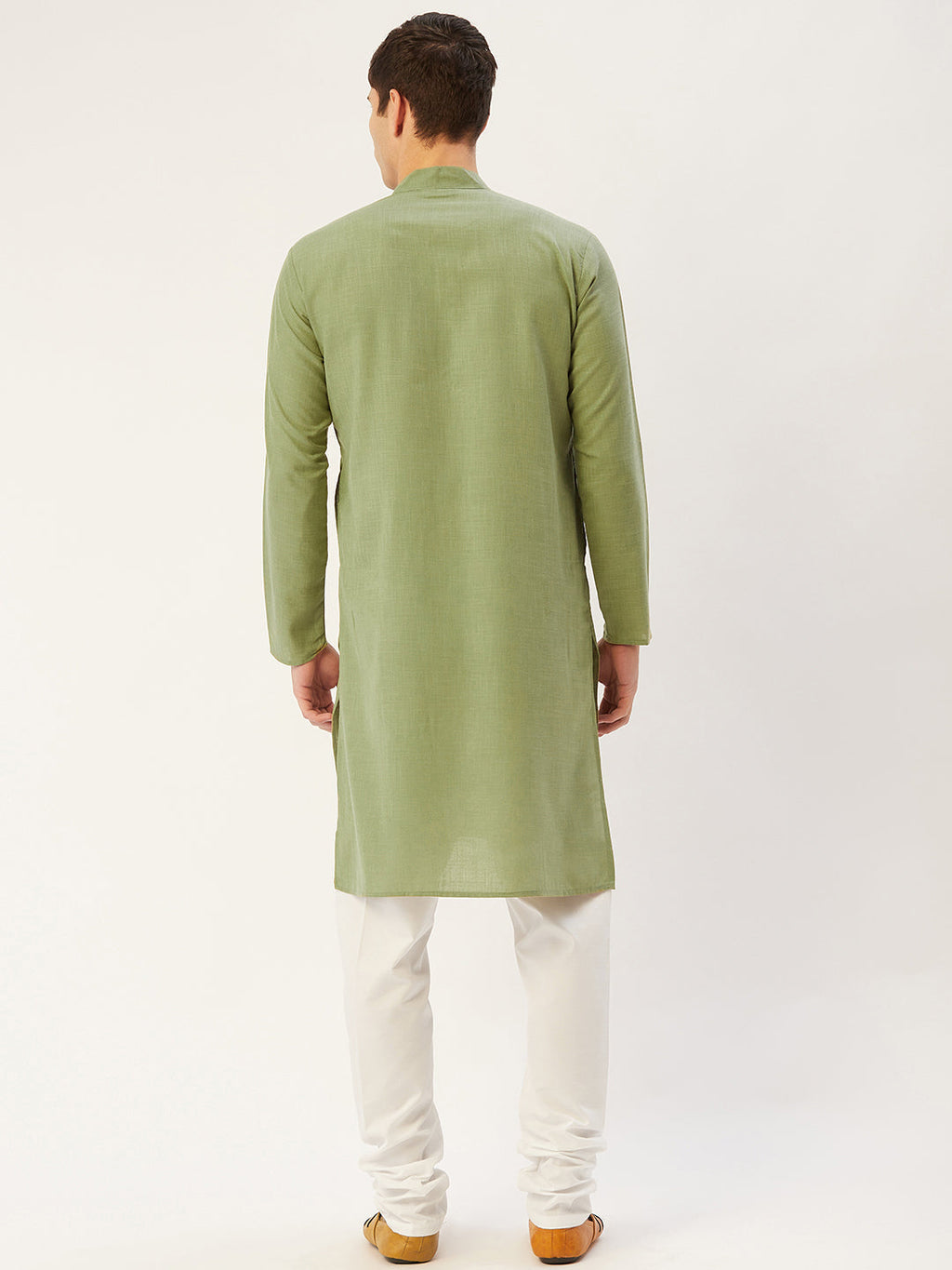 Jompers Men's Pista Cotton Solid Kurta Only