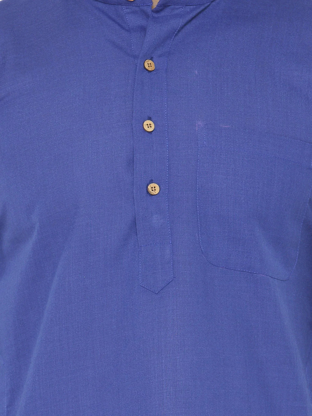 Jompers Men's Royal Blue & White Solid Kurta with Churidar