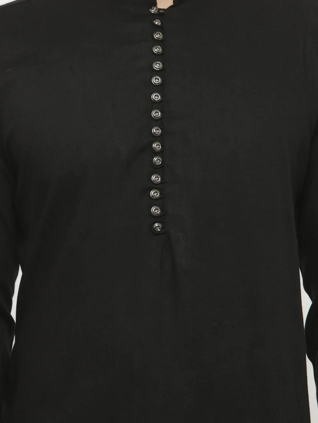 Jompers Men's Black Solid Kurta with Churidar