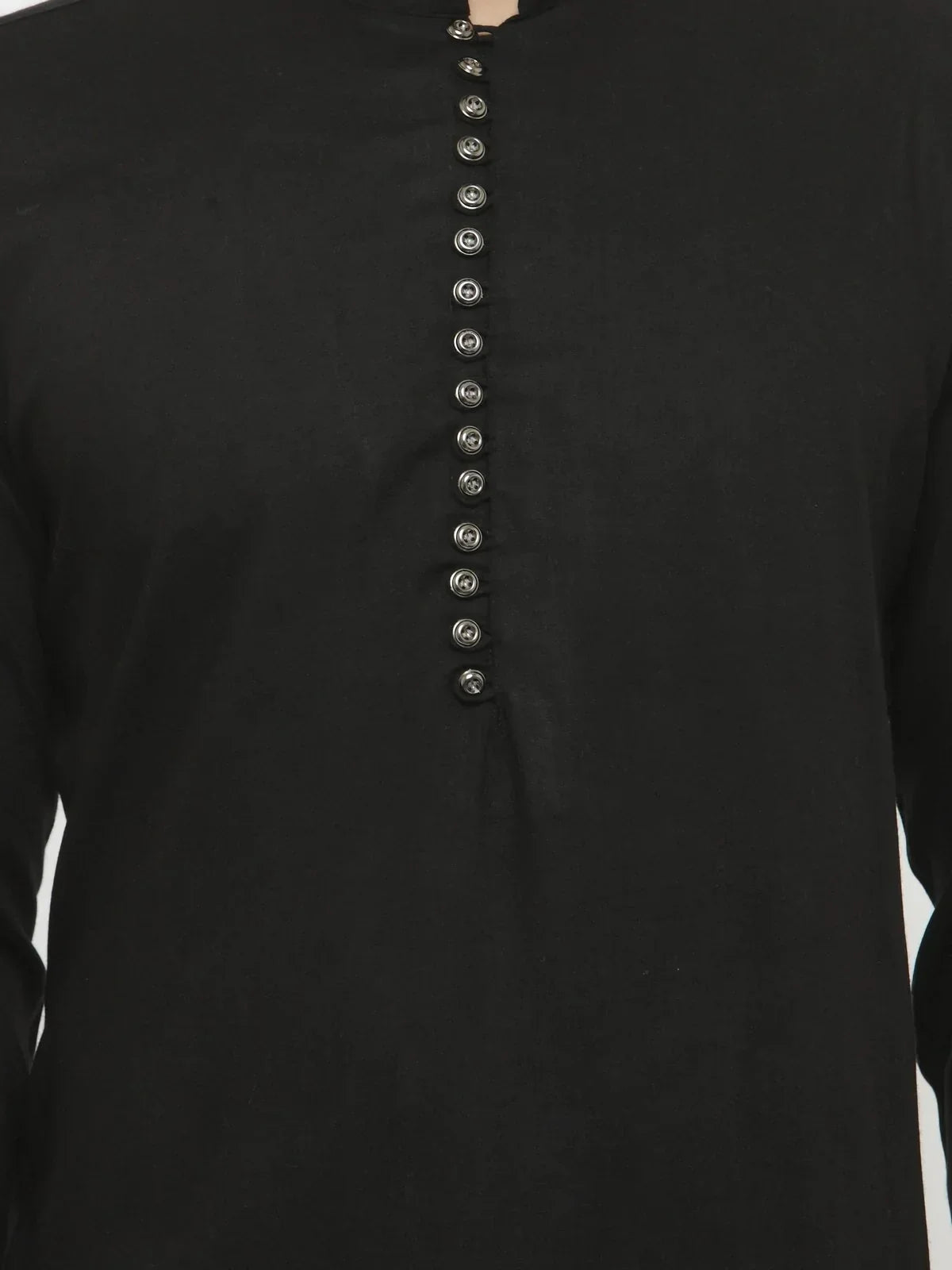 Jompers Men's Black Solid Kurta with Churidar