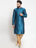 Jompers Men's Self Design Kurta with Pyjamas - Sky Blue