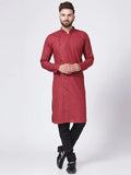 Jompers Men's Maroon Solid Kurta with Churidar