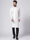 Jompers Men's White Solid Kurta with Churidar
