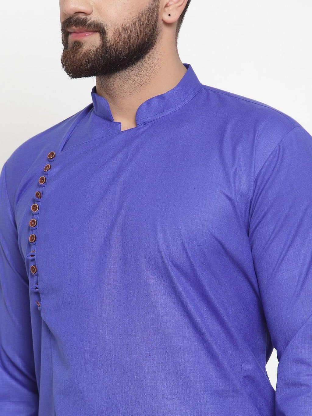 Jompers Men Royal-Blue Solid Kurta Only
