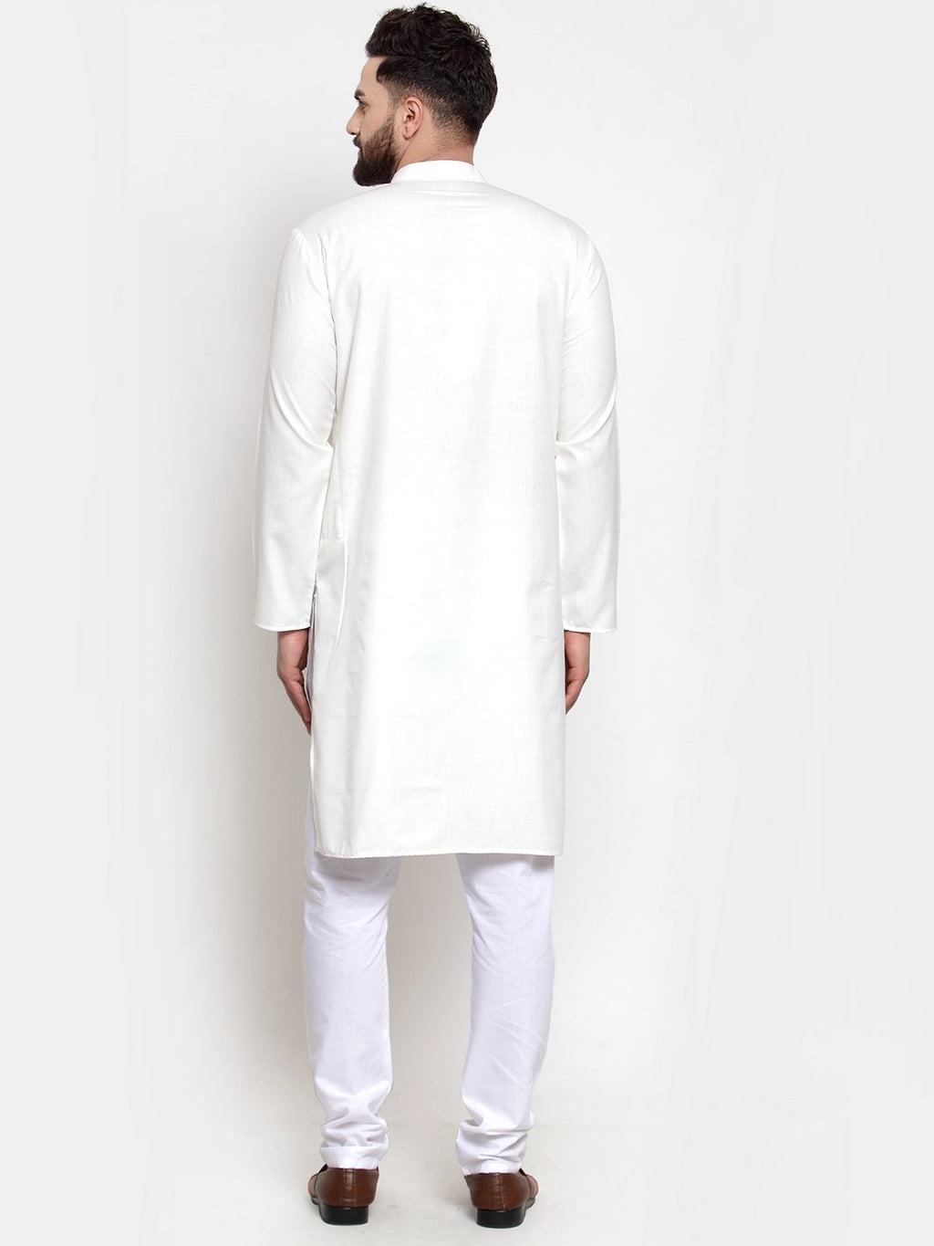 Jompers Men's White Solid Kurta Only