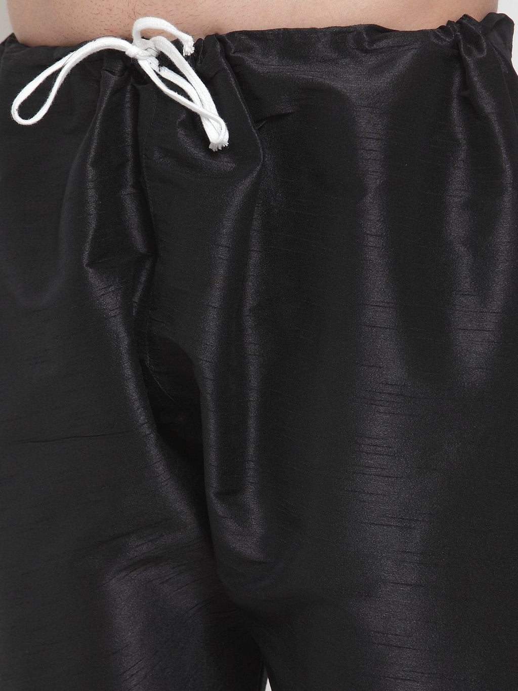 Jompers Men's Black Solid Kurta with Churidar