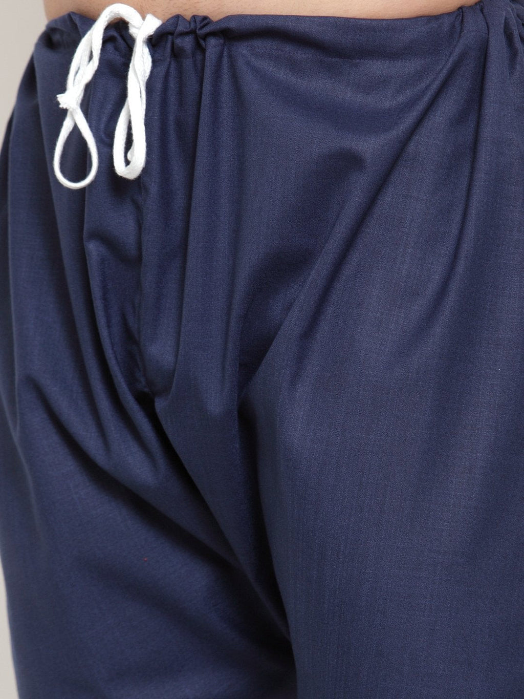 Jompers Men Navy-Blue Solid Kurta with Churidar