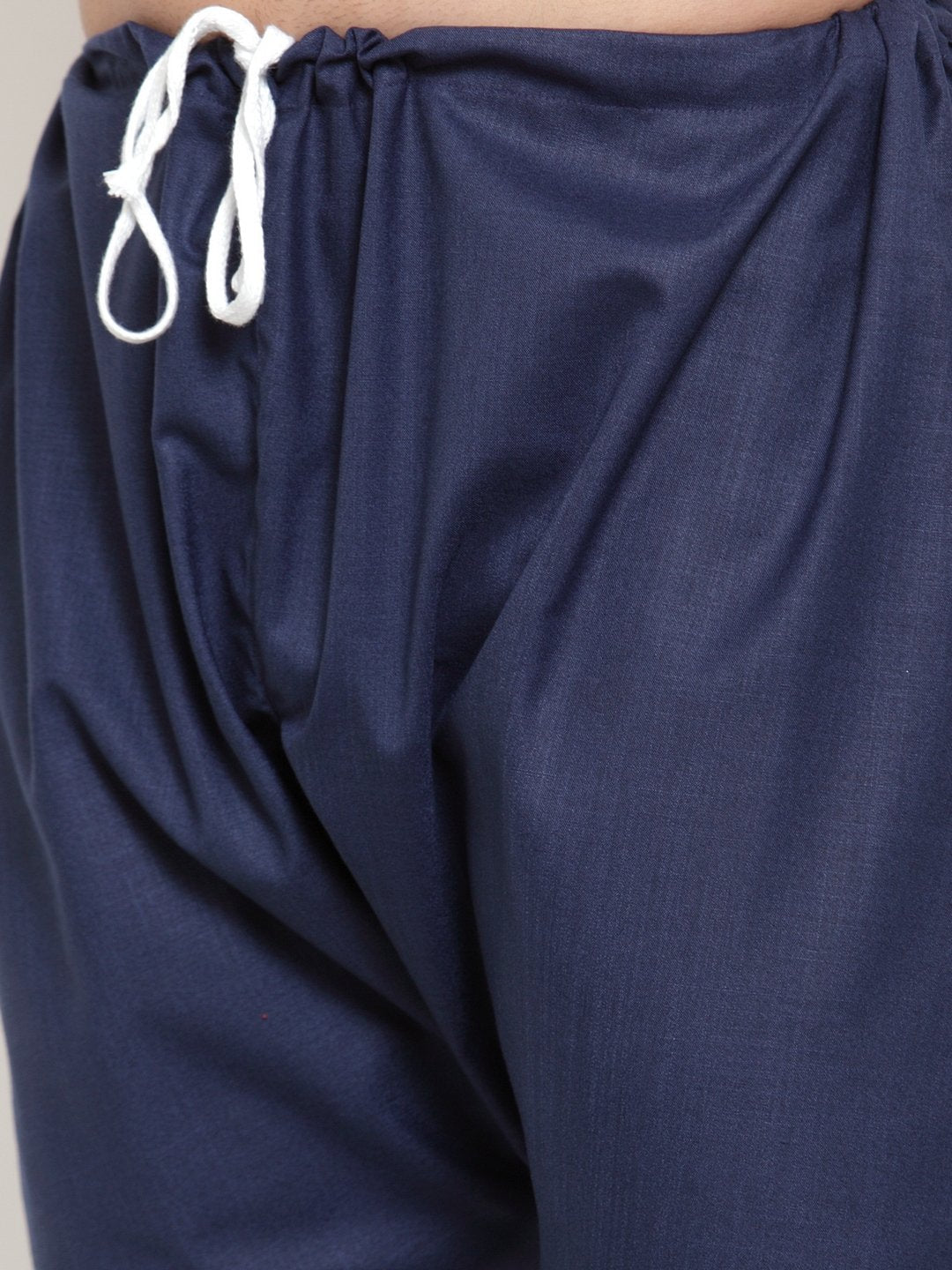 Jompers Men Navy-Blue Solid Kurta with Churidar