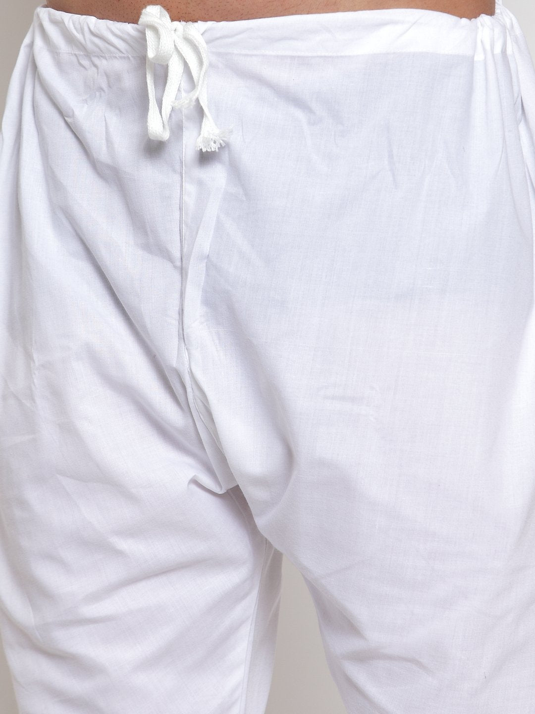 Jompers Men Grey Printed Kurta with White Churidar