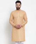 Jompers Men Orange Self-design Kurta Only