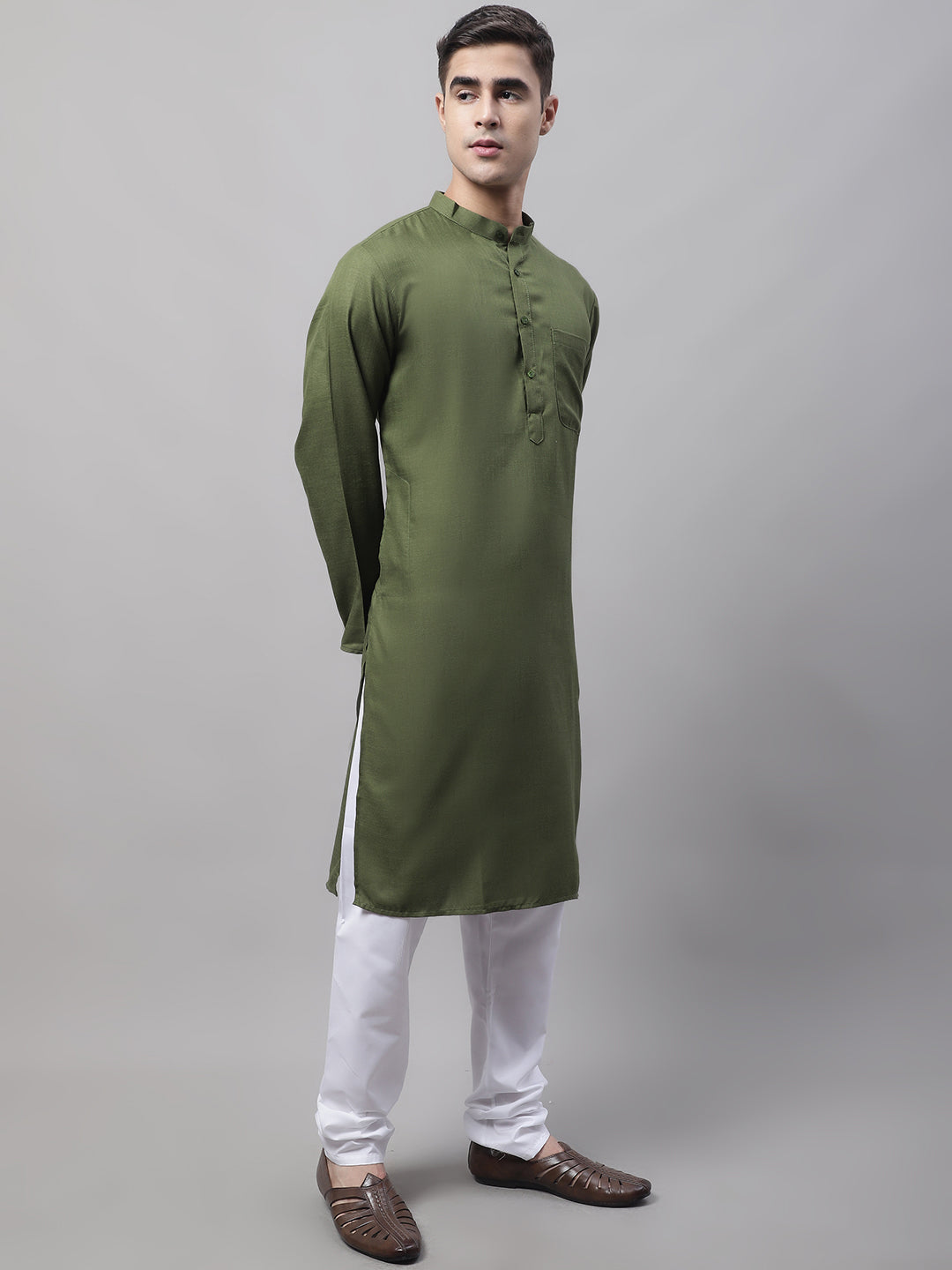 Jompers Men's Cotton Solid Kurta Payjama Sets