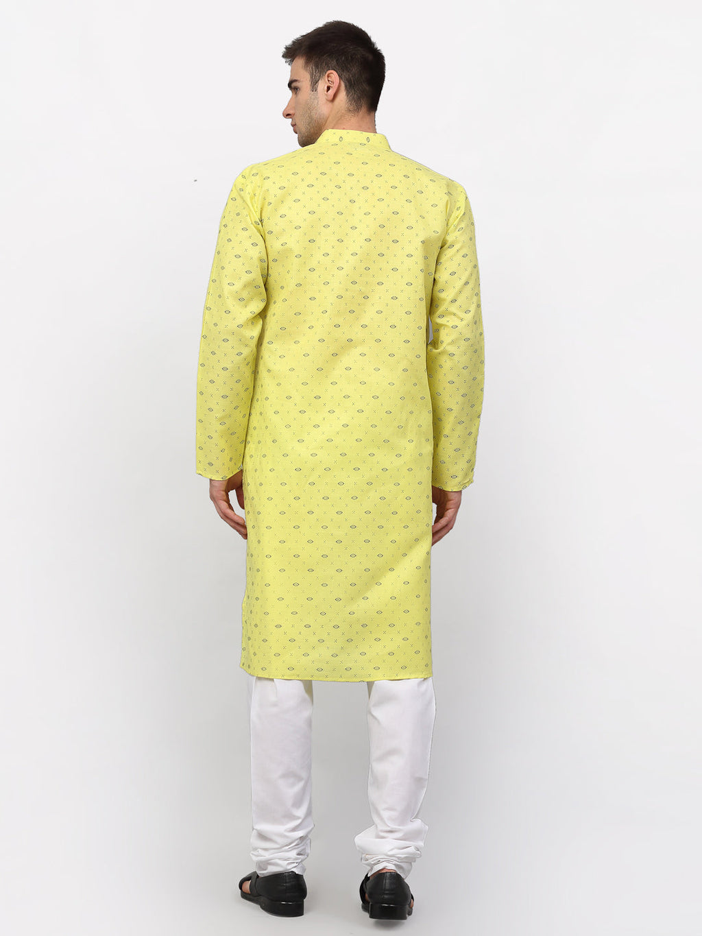 Jompers Men's Lemon Printed Cotton Kurta Payjama Sets