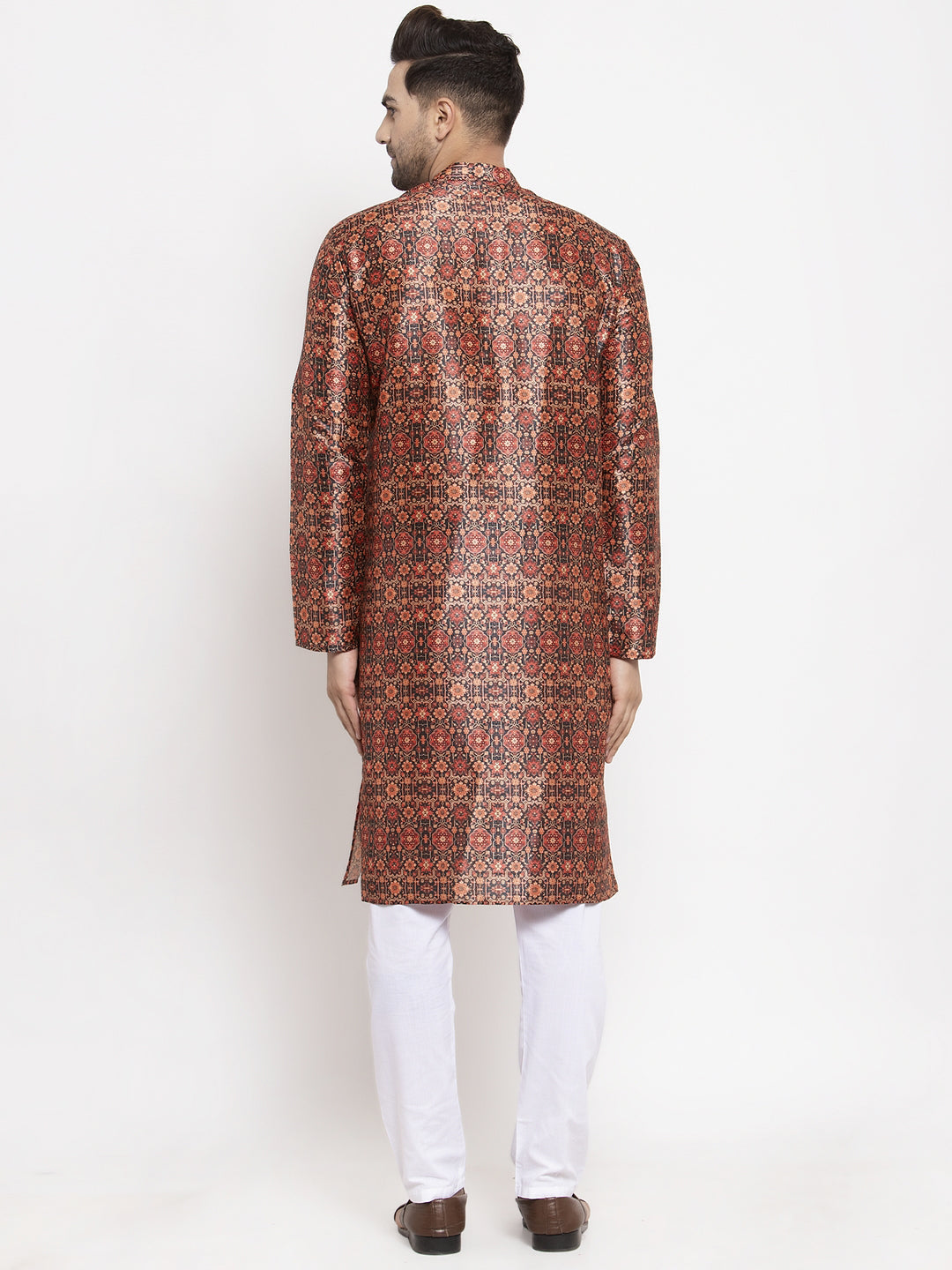 Jompers Men's Multi-Black Printed Kurta Only