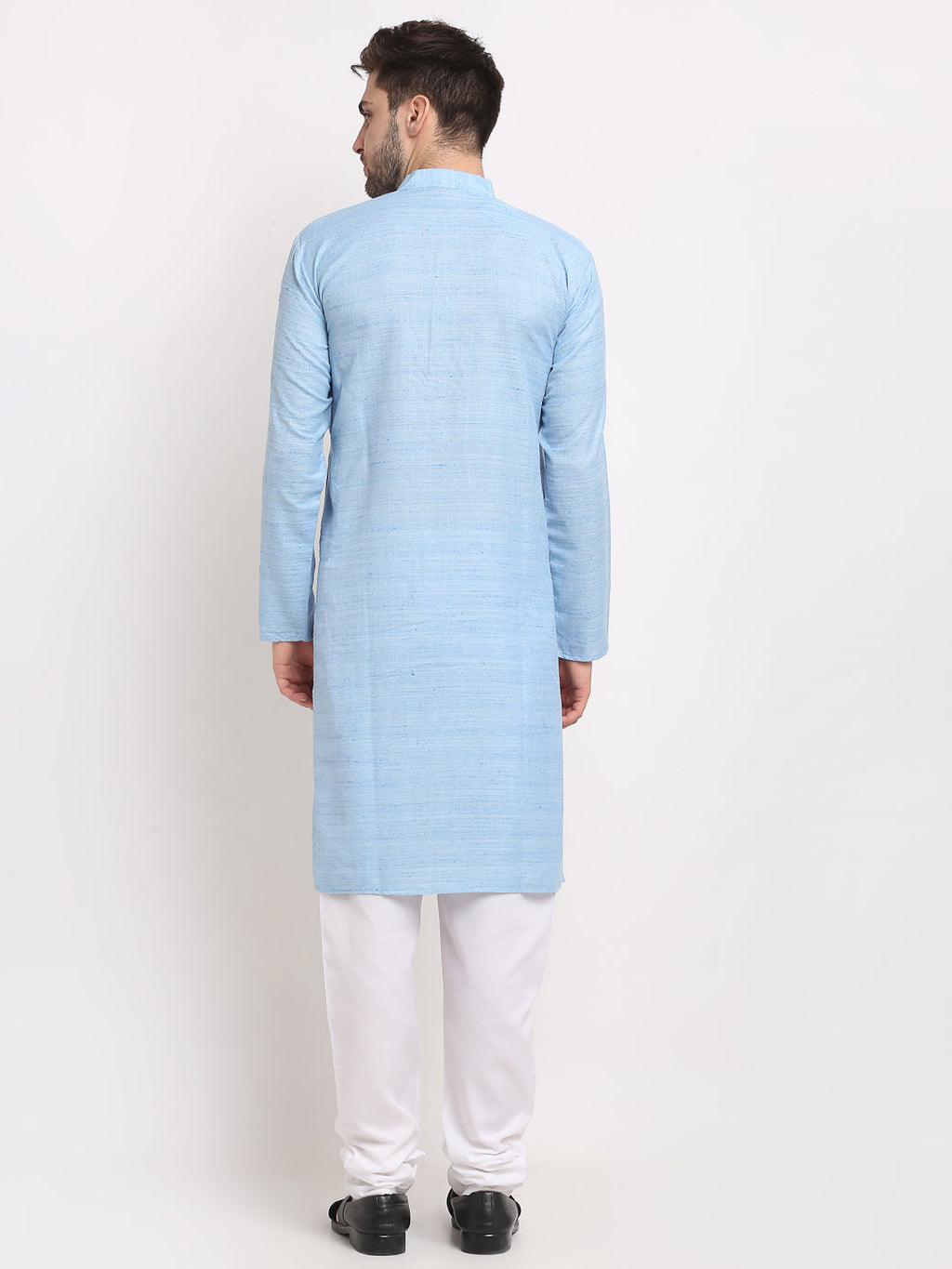 Jompers Men's Woven Kurta Payjama Sets - Sky Blue