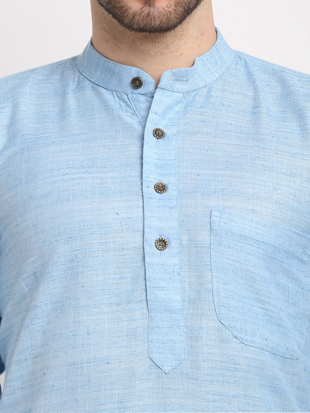 Jompers Men's Woven Kurta Payjama Sets - Sky Blue