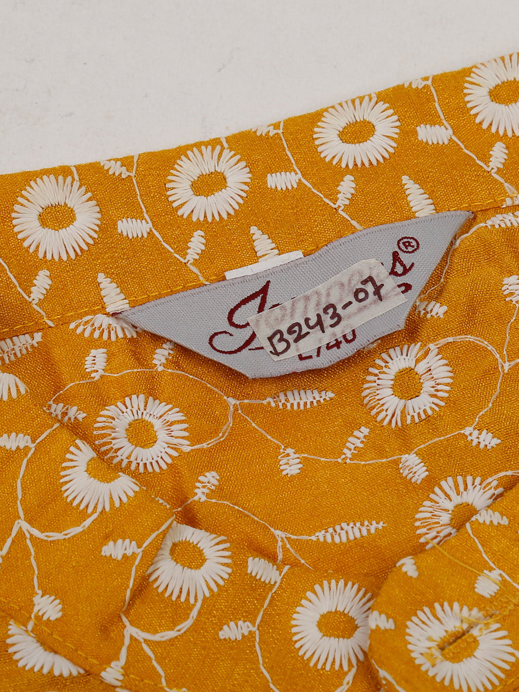 Jompers Men's Mustard Embroidered Kurta with Pyjamas
