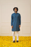 Jompers Men's Embroiderd Kurta Pajama - Teal