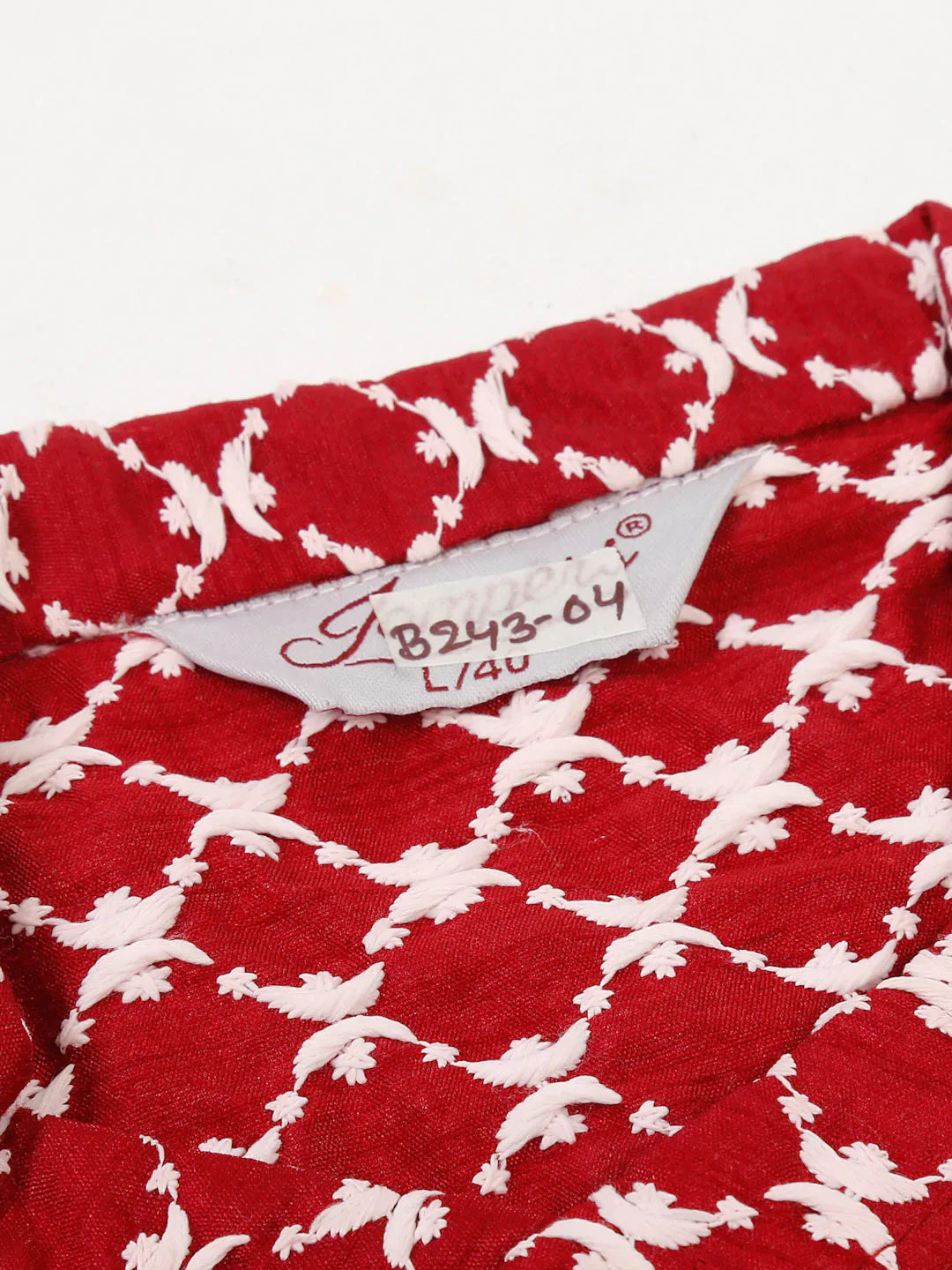 Jompers Men's Maroon Chikankari Kurta with Churidar
