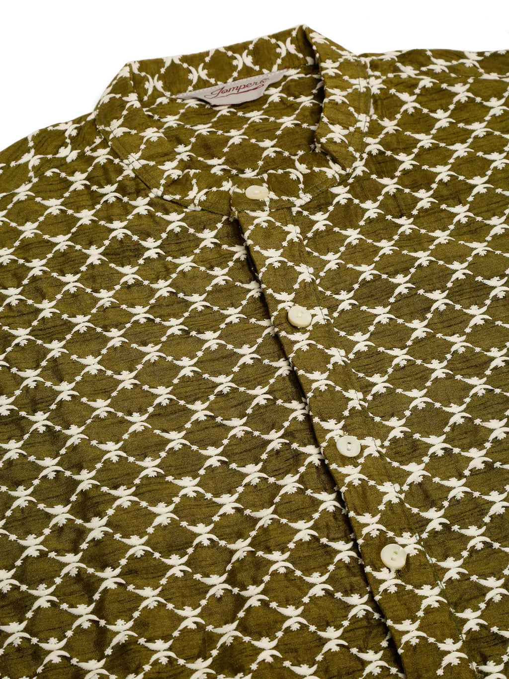 Jompers Men's Olive Green Chikankari Kurta with Churidar